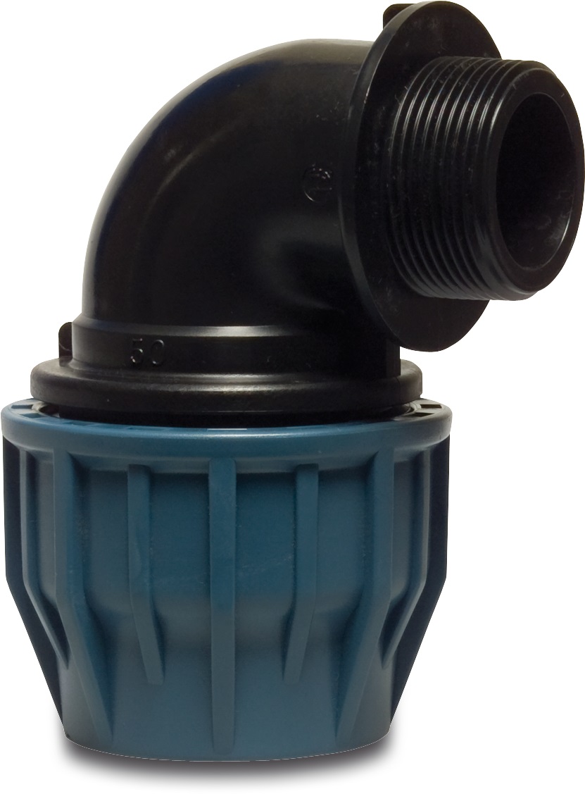 PP Klemmwinkel J 90° 50 mm x 2" AG