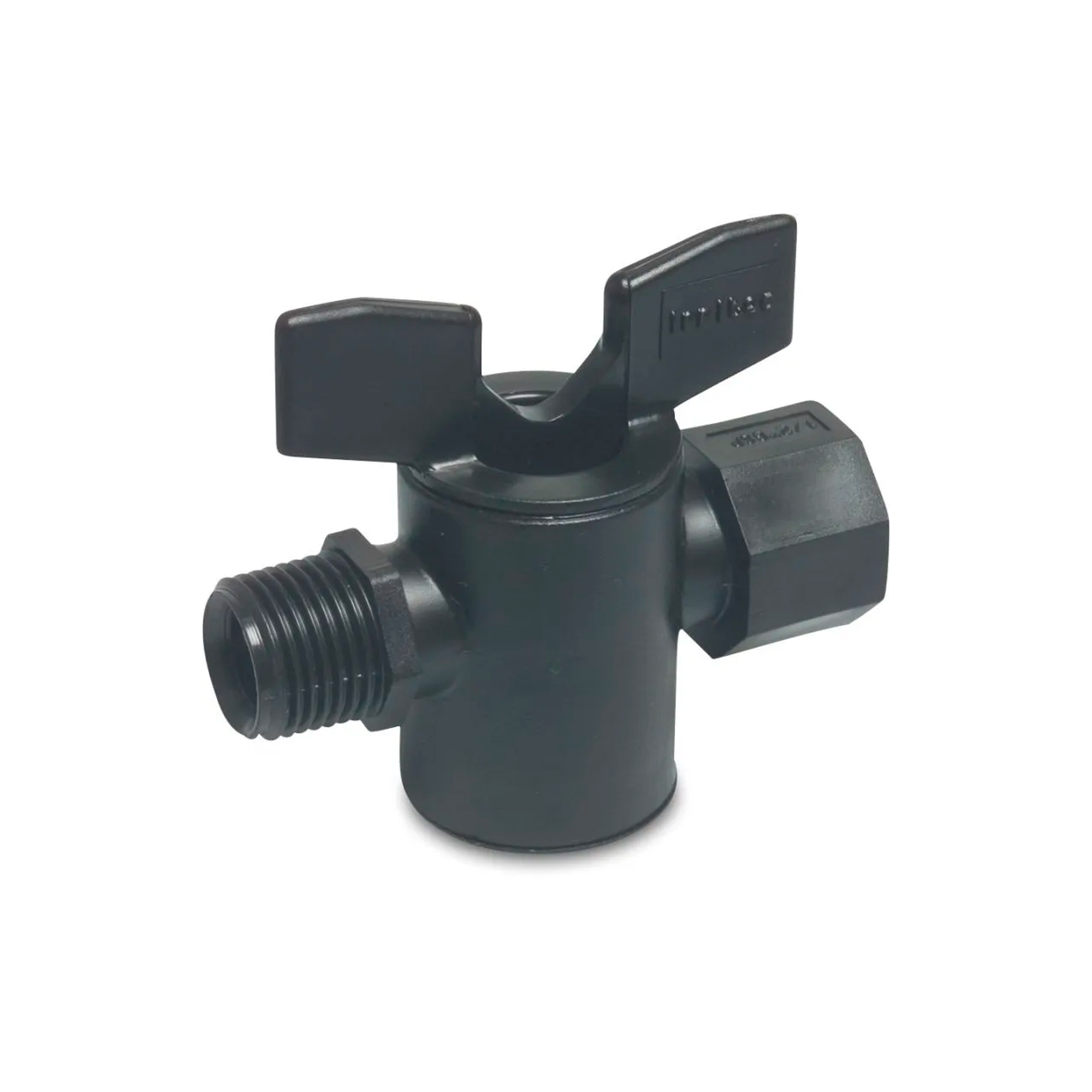 PP stopcock 2 x 3/4" male black