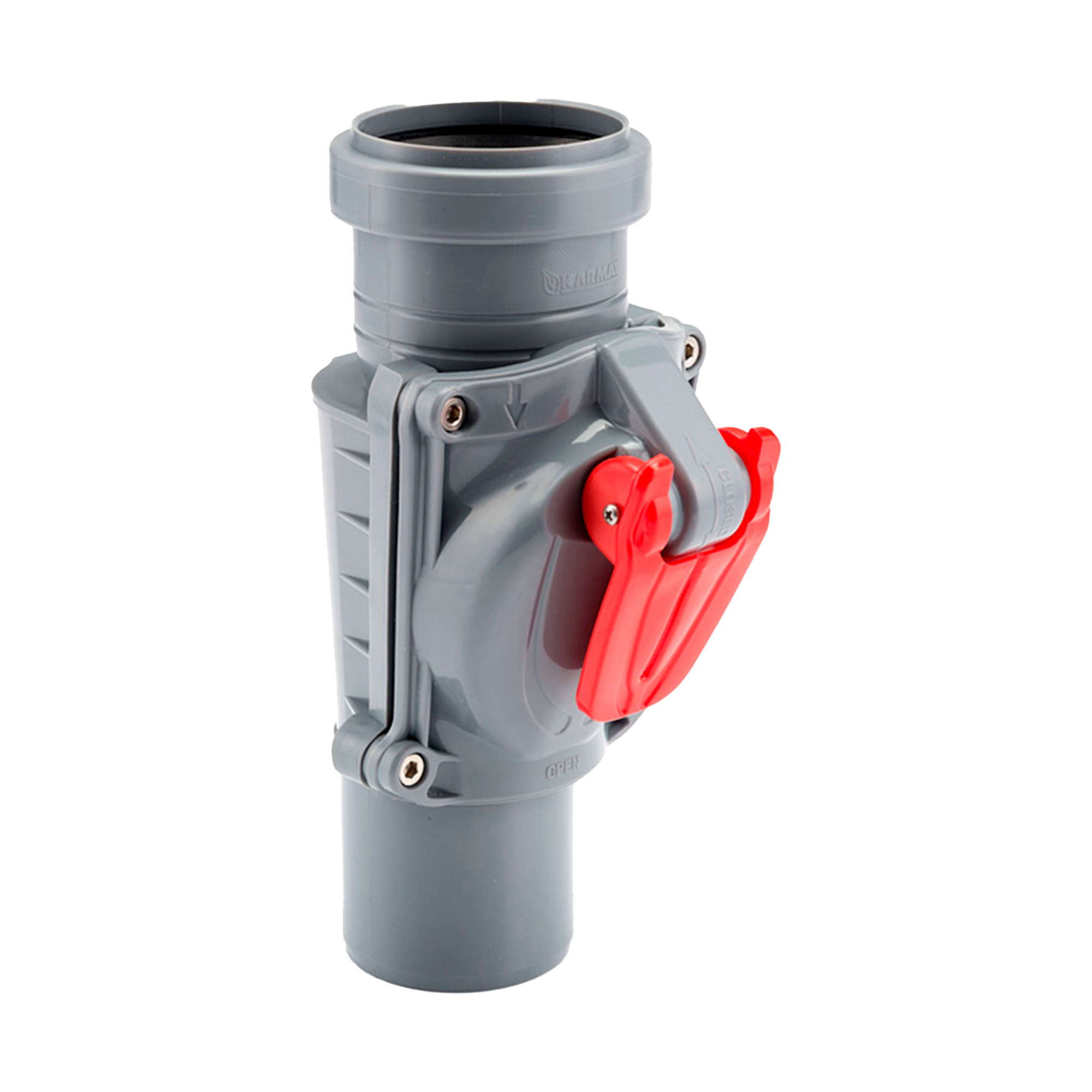 Rückstauklappe DN50 zusätzlicher Handverschluss grau