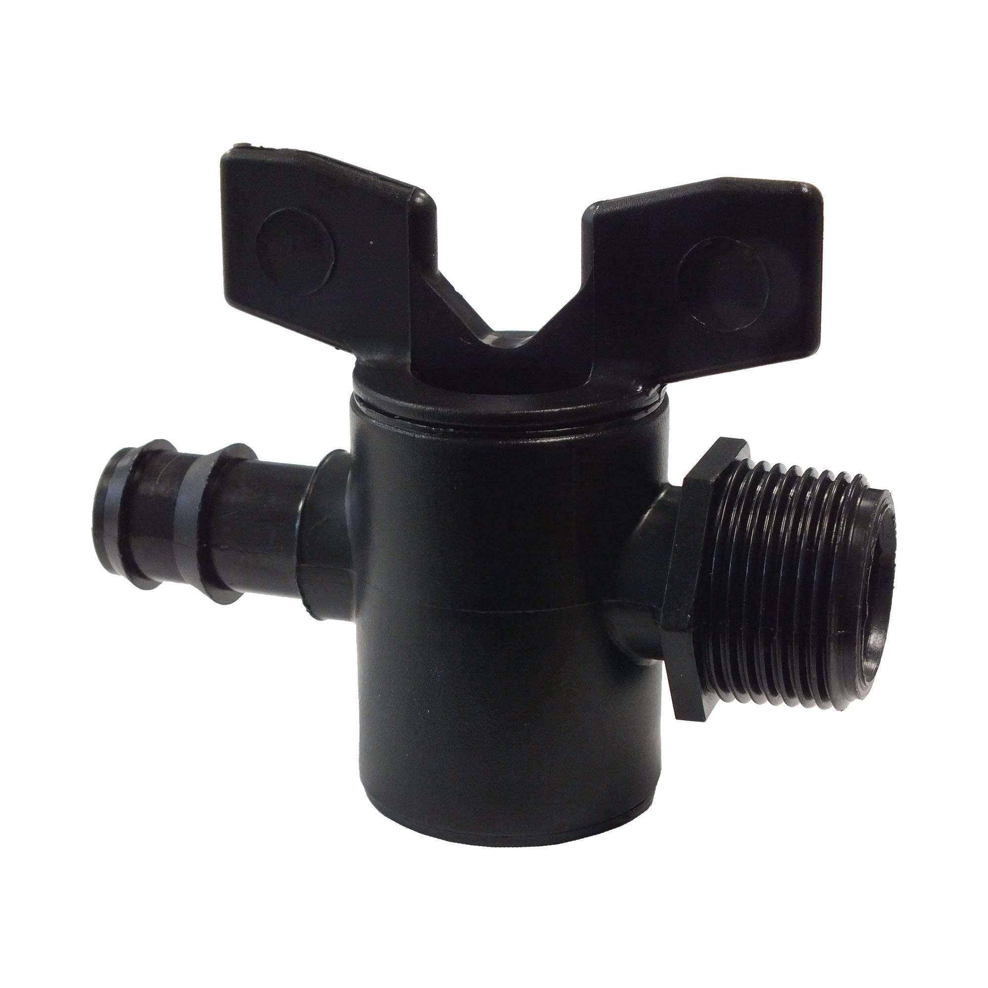 PP shut-off valve G 3/4" male x 20 mm; 19 mm hose