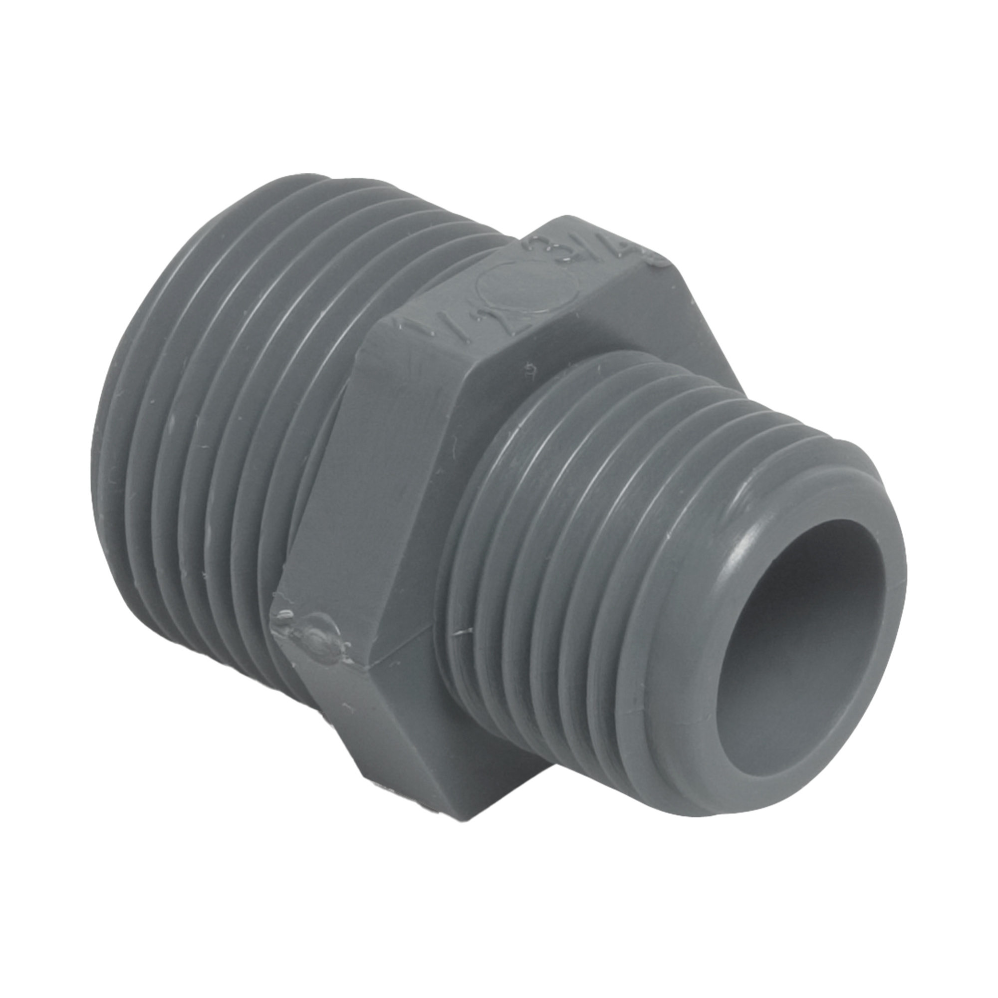 PP Reduzier-Doppelnippel 3/4" AG x 1/2" AG; grau