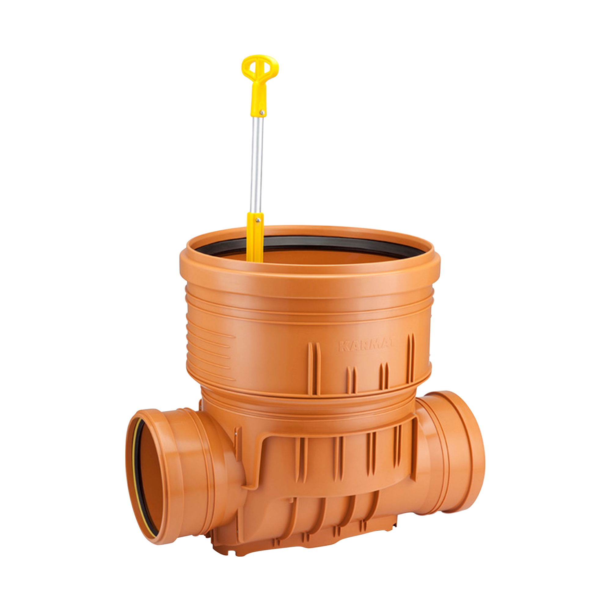 Manhole bottom DN400 including backflow protection DN150