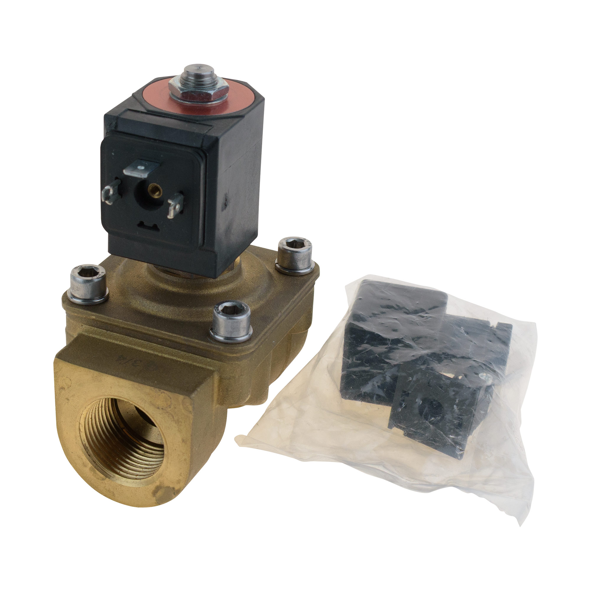 Messing Magnetventil zwangsgesteuert; 3/4" IG; PN16