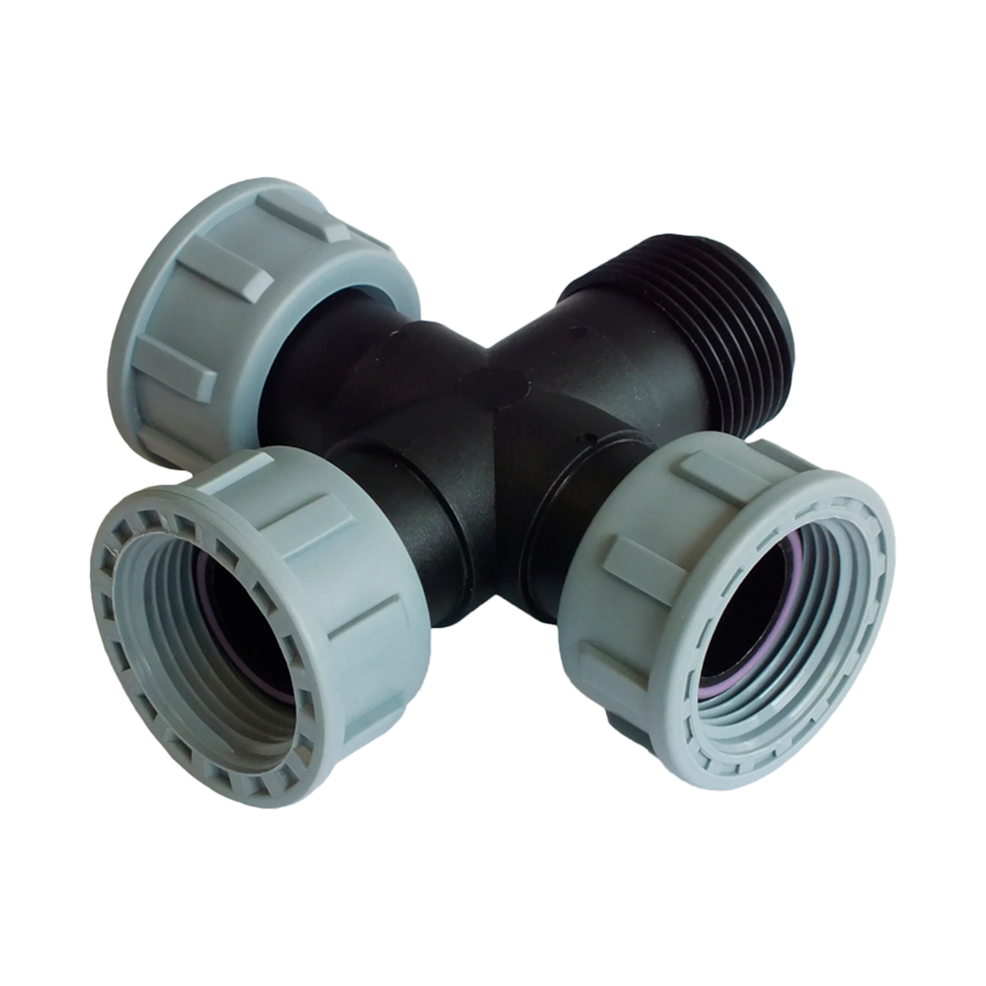 Kreuz-Verteiler 3x O-Ring-Dichtung 1" IG x 1" AG