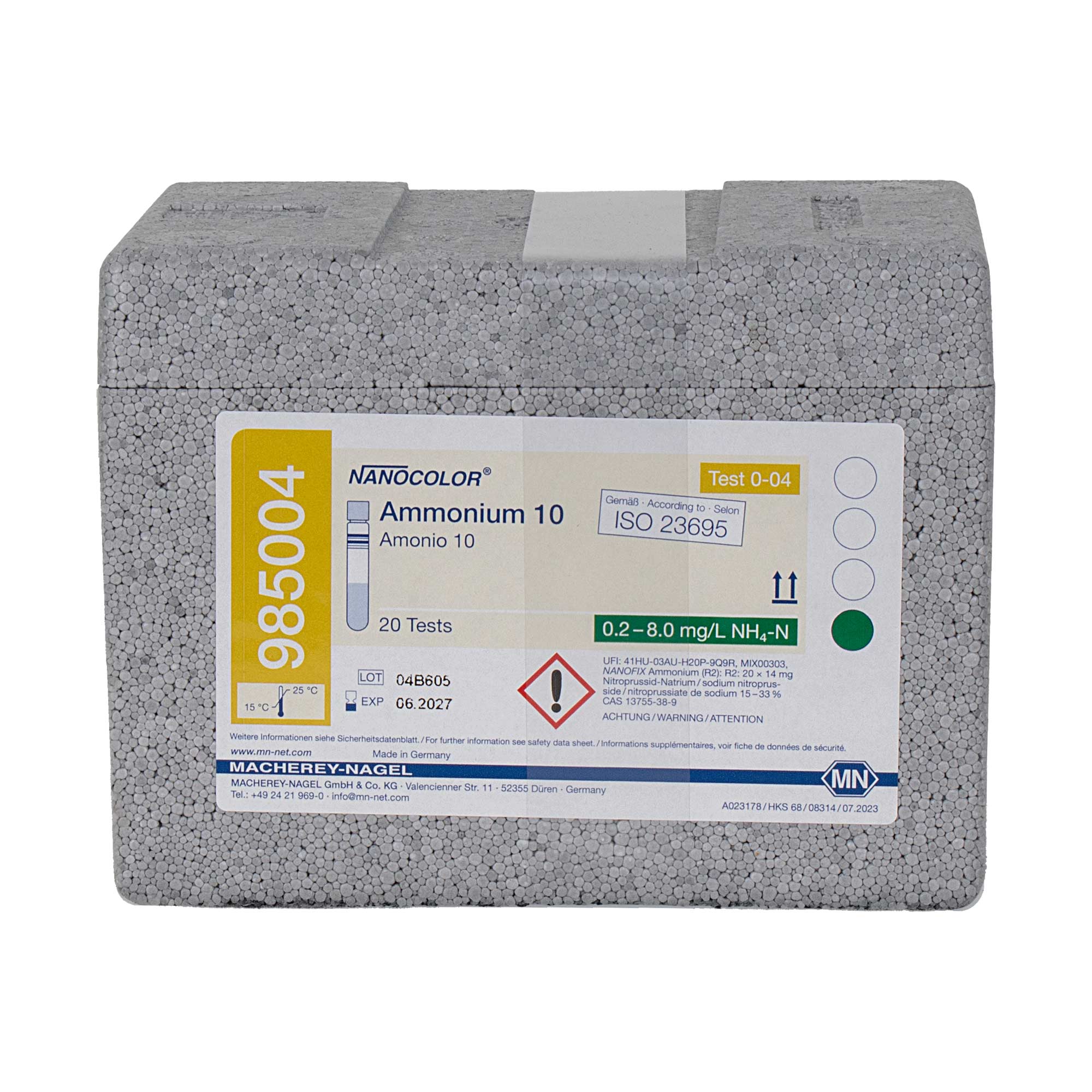 Round cuvette tests ammonium 10 0,2-8,0 mg/L NH4-N 